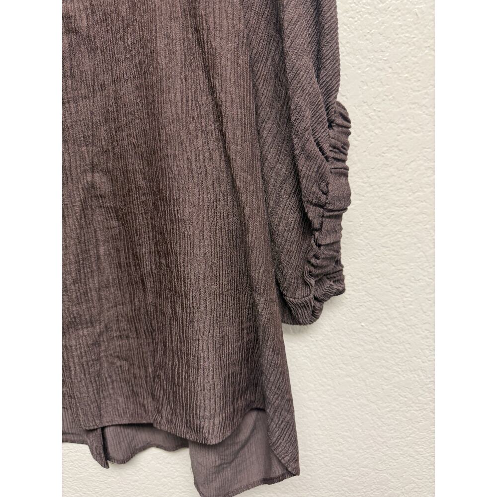 NWT Mellowday Brown Top Blouse Button Up Backside Career - Dressy Size CL - Picture 4 of 9